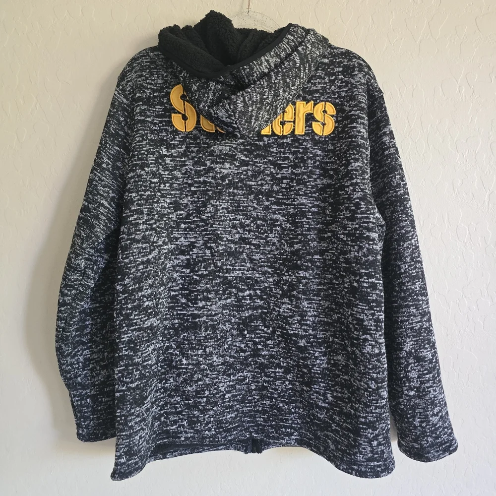 NFL Pittsburgh Steelers Marled Full Zip Hoodie Size XL